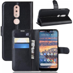 Black Book Case Flip with Strap For Nokia 4.2 TA-1184 Slim Fit Look